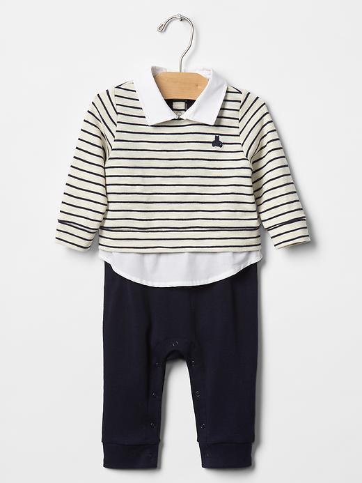Gap Stripe 3 In 1 Layered One Piece - Blue Stripe