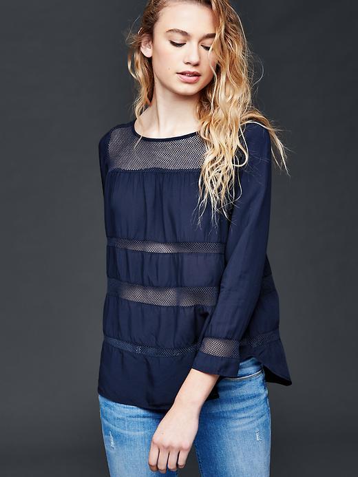 Gap Mesh Panel Top - True Indigo