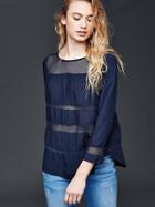 Gap Mesh Panel Top - True Indigo