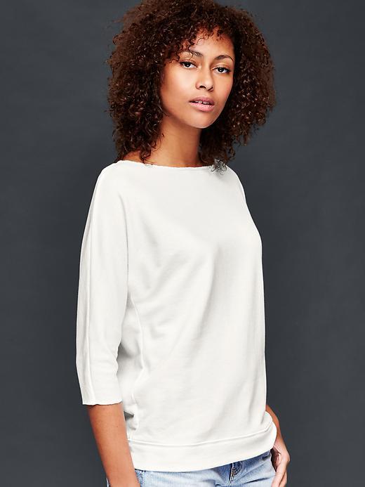 Gap Women Open Neck Sweatshirt - Chalk
