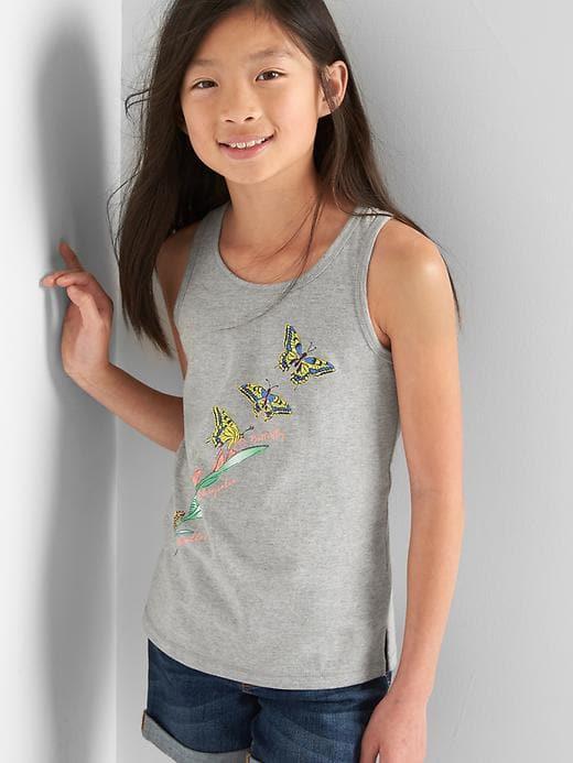 Gap Graphic Tank - Heather Gray Light