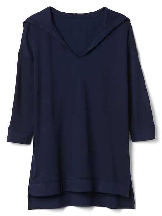 Gap Women French Terry Tunic Hoodie - Dark Night