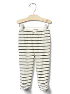 Gap Organic Stripe Footed Pants - Grey Stripe