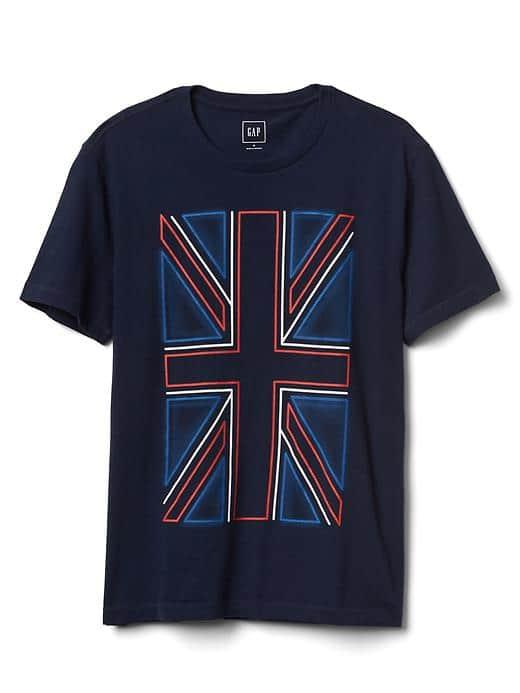 Gap Men Graphic Crewneck Tee - Neon Light Union Jack