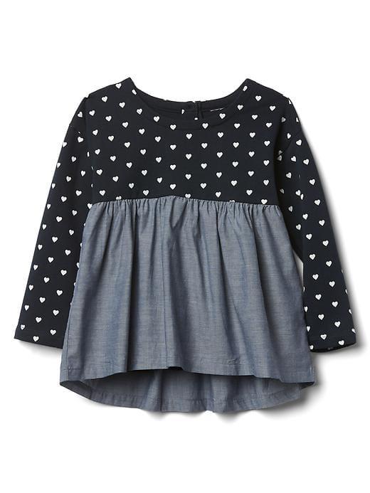 Gap Mix Fabric Swing Top - Blue Heart
