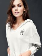 Gap Women Sun Wash Stripe Baja Hoodie - Off White