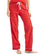 Gap Women Lodge Flannel Sleep Pants - Scott Dog Holly Berry