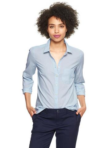 Gap New Tailored Chambray Shirt - Worn Chambray