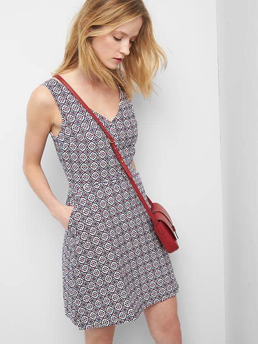 Gap Women Fit And Flair V Neck Dress - Hot Marino