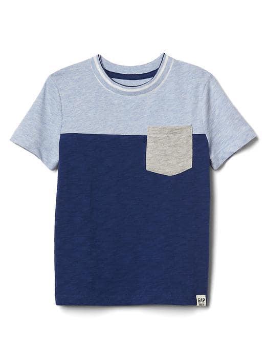 Gap Colorblock Pocket Slub Tee - Elysian Blue