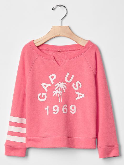 Gap Beach Graphic Sweatshirt - Neon Flamingo