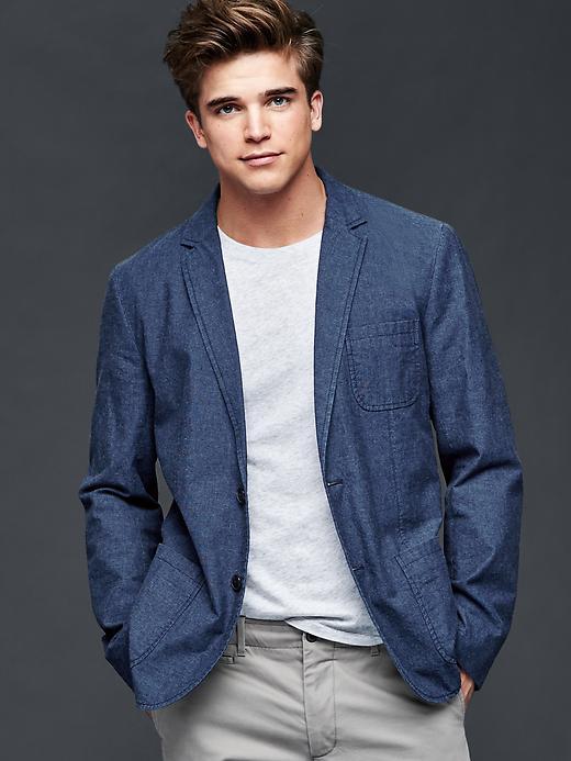 Gap Men Cotton Indigo Blazer - Blue Indigo