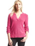 Gap Women Split Neck Pullover Sweater - Jellybean Pink