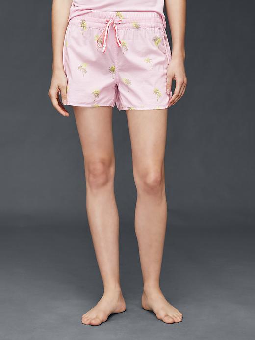 Gap Women Poplin Print Shorts - Palm Tree Pink