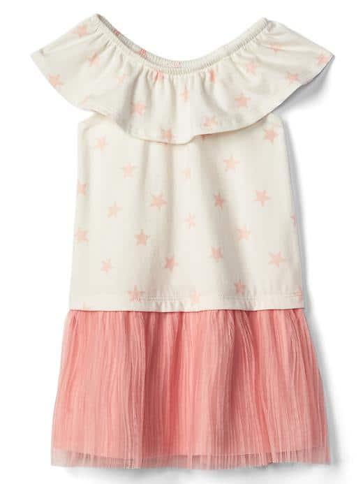 Gap Starry Double Layer Dress - New Off White