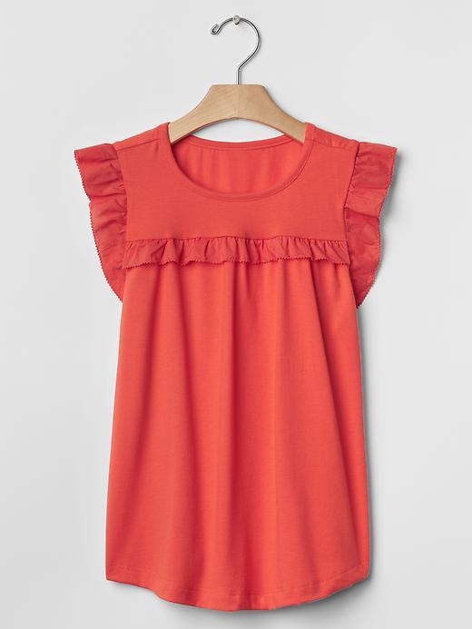 Gap Ruffle Flutter Top - Blood Orange 622