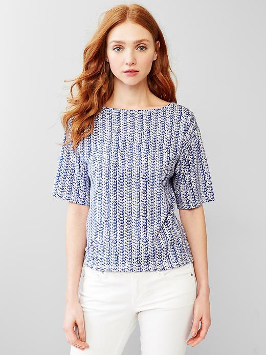 Gap Women Mix Print Crop Tee - Blue Print