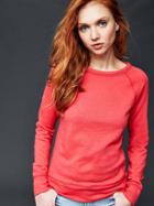 Gap Solid Crew Sweatshirt - Hot Red