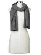 Gap Women Cashmere Ribbed Knit Scarf - Charcoal