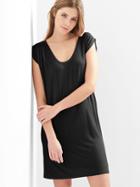 Gap Drapey Sleeveless Scoop Neck Dress - True Black