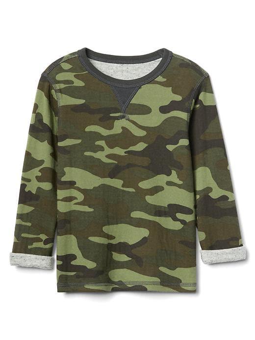 Gap Print Double Knit Tee - Green Camo