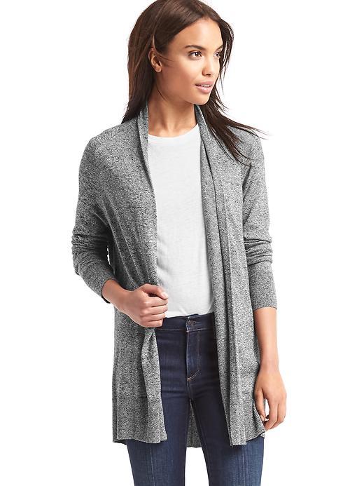 Gap Women Easy Open Front Cardigan - Charcoal Heather