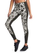 Gap Women Gapfit Blackout Technology Gfast Mesh Panel Leggings - Web Gradient Print Black