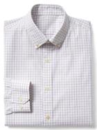 Gap Men Stretch Poplin Windowpane Slim Fit Shirt - Warm Violet