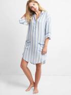 Gap Women Dreamwell Sleep Gown - Blue Stripe