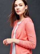 Gap Pointelle Cardigan Sweater - Pink Reef