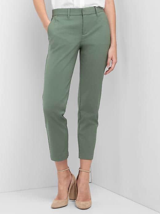 Gap Women Slim Crop Pants - Olive