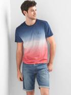 Gap Women Dip Dye Pocket Tee - Red/navy