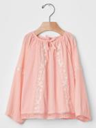 Gap Floral Peasant Top - Creamy Coral
