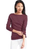 Gap Women Modern Stripe Long Sleeve Tee - Red Stripe