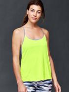 Gap Women Coolmax Layer Shelf Tank - Neon Lemon Yellow