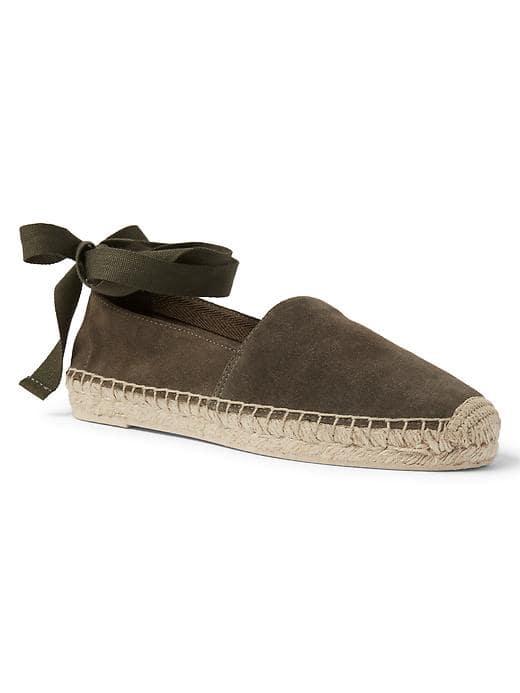 Gap Women Suede Lace Up Espadrilles - Olive
