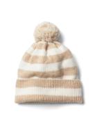 Gap Women Merino Wool Blend Stripe Beanie - Snow Cap