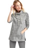 Gap Women Funnel Neck Pullover - Space Dye Grey Marl