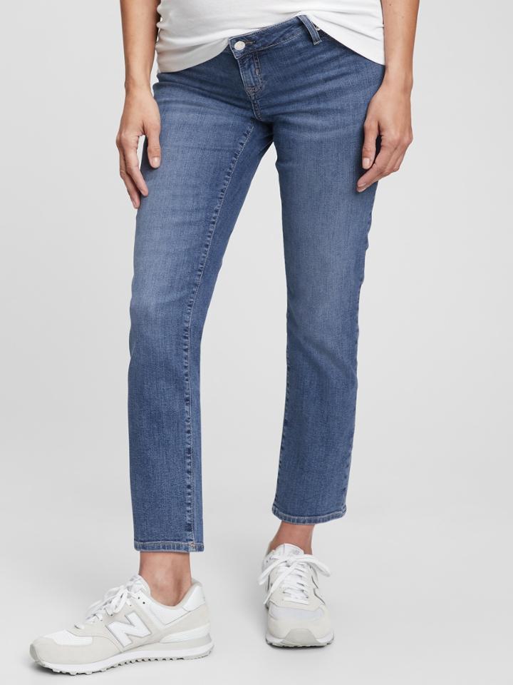 Maternity Inset Panel Vintage Slim Jeans With Washwell
