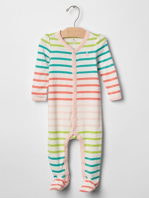 Gap Pastel Stripe Footed One Piece - Pink Multi Stripe