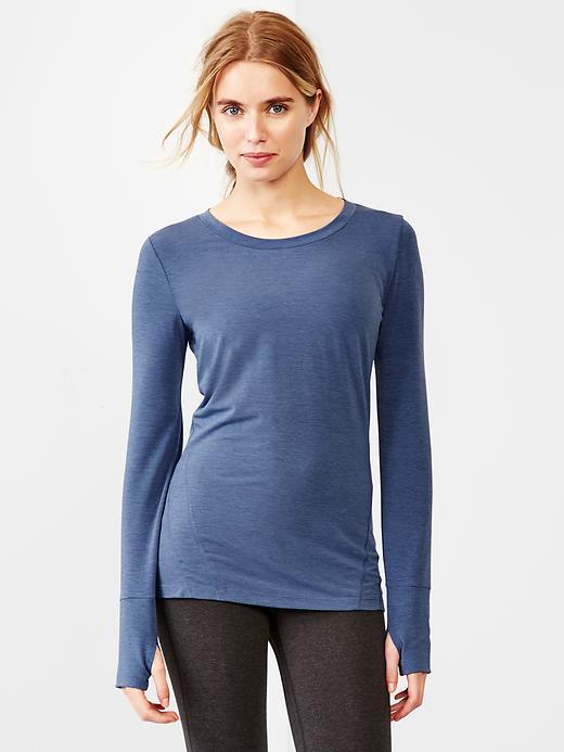 Gap Women Gapfit Breathe Long Sleeve T - Chrome Blue