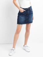 Gap Women High Rise Mini Pencil Skirt - Medium Indigo