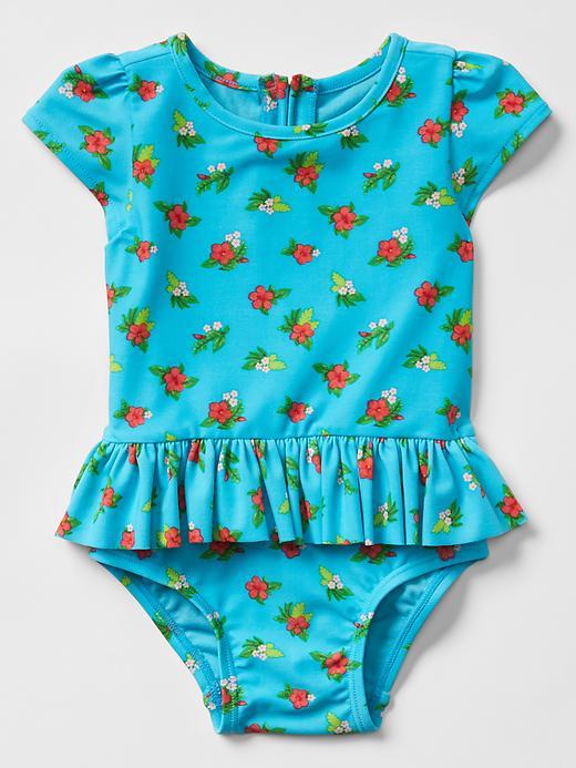 Gap Meadow Flower Peplum Swim One Piece - Pool