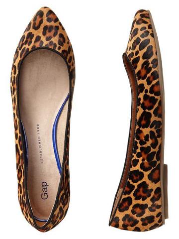 Gap Printed Pointy Flats - Leopard