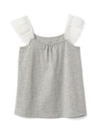 Gap Glitter Flutter Tulle Tank - Heather Gray