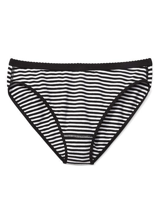 Gap Women High Cut Logo Bikini - Basic Stripe Black