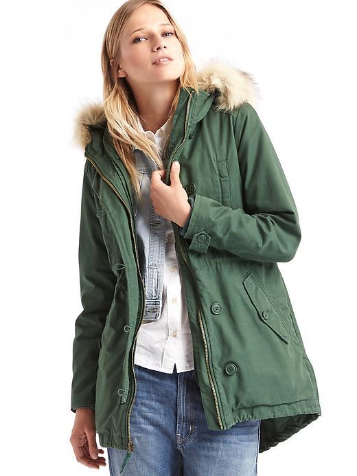 Gap Women 2 In 1 Hooded Parka - Cucumber Peel