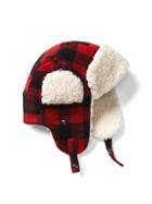 Gap Men Plaid Wool Trapper Hat - Red Plaid