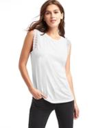 Gap Luxe Crochet Trim Muscle Tank - White