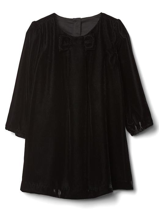Gap Bow Velvet Shirt Dress - True Black